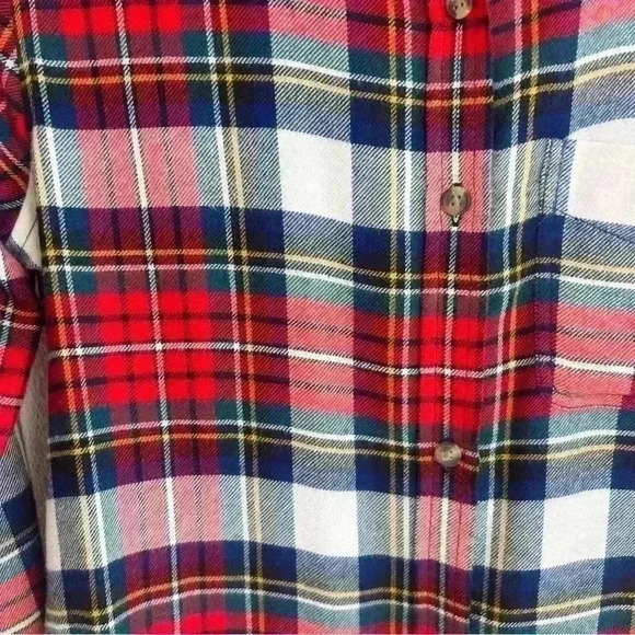 American Eagle AHH-mazingly Soft Boyfriend Fit Flannel Red Plaid Button Down XS - Picture 4 of 11